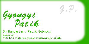 gyongyi patik business card